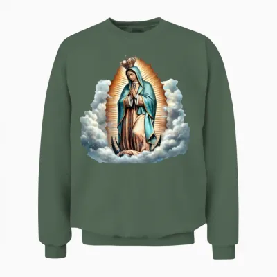 Most Searched Our Lady of Guadalupe Unisex Sweatshirt - Military Green