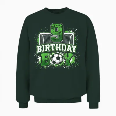 Fußballnetz Zum 9. Geburtstag Für Jungen, 9 Jahre Alt Unisex Sweatshirt - Forest