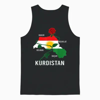 Kurdistan-Flagge Nowruz, Bakur Rojava Bashur, I Love Kurdistan Unisex Tank Top - Black