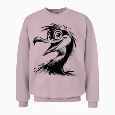 Funny Cormoran Funny Eyes Pencil Sketch Unisex Sweatshirt - Light Pink