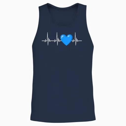 Anti Green T-Shirt Blue Instead of Green Heartbeat Anti Green, Black Unisex Tank Top - Navy