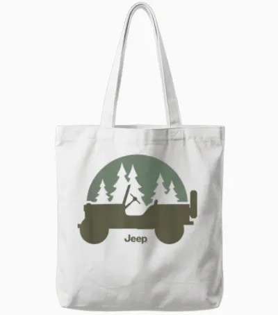 Jeep Willys Trees Tote Bags - White