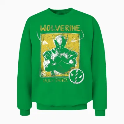 Marvel Deadpool & Wolverine Holy Snikt Wolverine T-Shirt, Black, S Unisex Sweatshirt - Irish Green