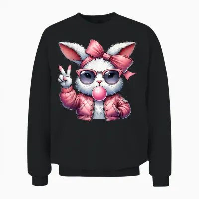 Süßes Bunny Kostüm Kaninchen Hase Ostern Unisex Sweatshirt - Black