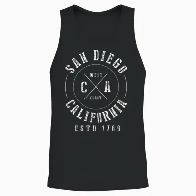 San Diego California Unisex Tank Top - Black