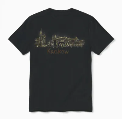 Krakauer Nacht Krakau Polen Reise Souvenir Stadt Geschenk Unisex T-Shirt - Black
