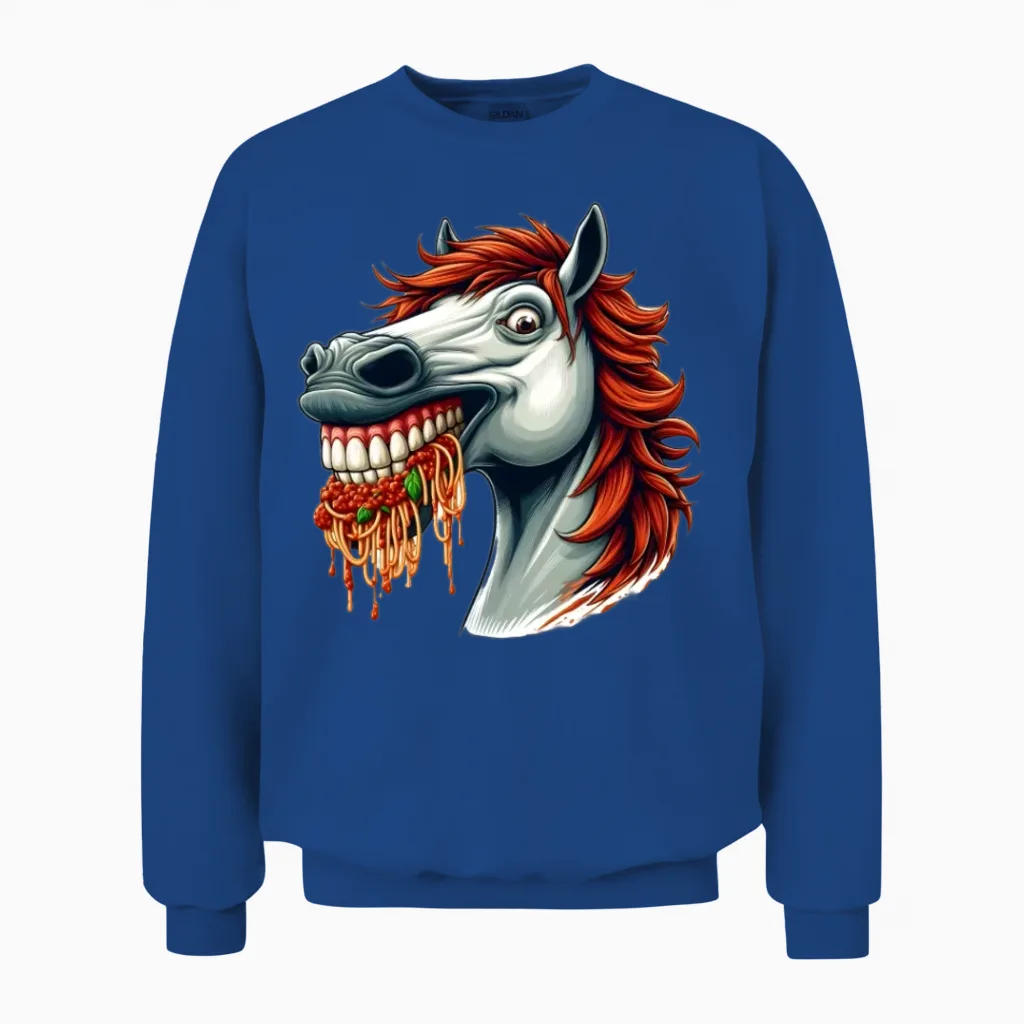 Pasta Lover Horse - Lovers Unisex Sweatshirt in Royal