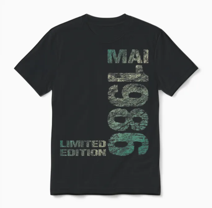 Limited Edition Mai 1986 Mann Frau 40. Geburtstag Unisex T-Shirt in Black