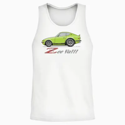 Zee Ya Lime Green Unisex Tank Top - White