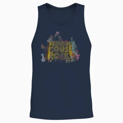 Schoolhouse Rock Classic Cartoon Show Logo Vintage Cartoon Unisex Tank Top - Navy