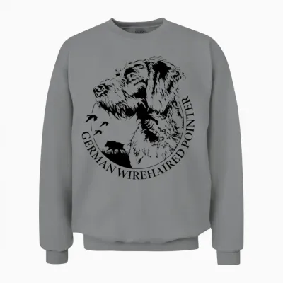 German Wirehaired Pointer Portrait Dog Mom Hound Unisex Sweatshirt - Sport Grey