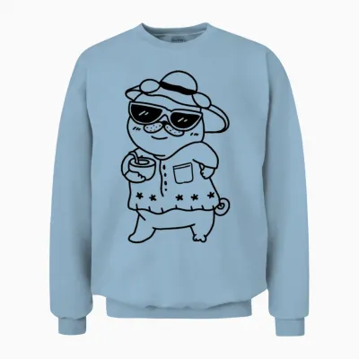 Kawaii Dog, Cute Dog. Unisex Sweatshirt - Light Blue