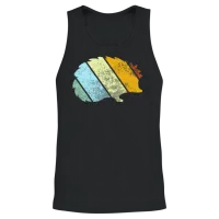 Hedgehog Retro Unisex Tank Top - Black – 2