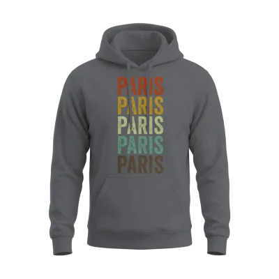 Paris France Retro Vintage Unisex Hoodie - Charcoal