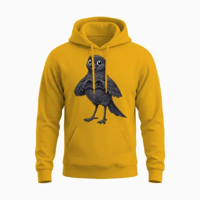 Rabe Mit Herz | Süße Krähe Mit Herzsymbol Unisex Hoodie - Gold