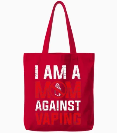 Mom Against Vaping Vape Smoker E Cigarette Vaping Tote Bags - Red