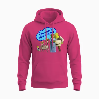 Shrek Donkey You Gotta Have Friends Bubble Text Unisex Hoodie - Heliconia