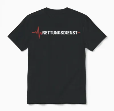 Rettungsdienst Herzschlag Sanitäter Ekg Notfall Unisex T-Shirt - Black