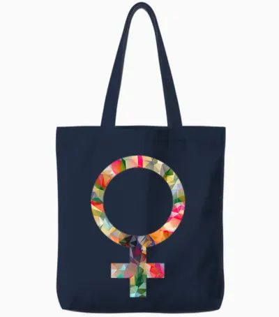 Feminism Symbol Women's Sign Power Statement Tote Bags - Navy