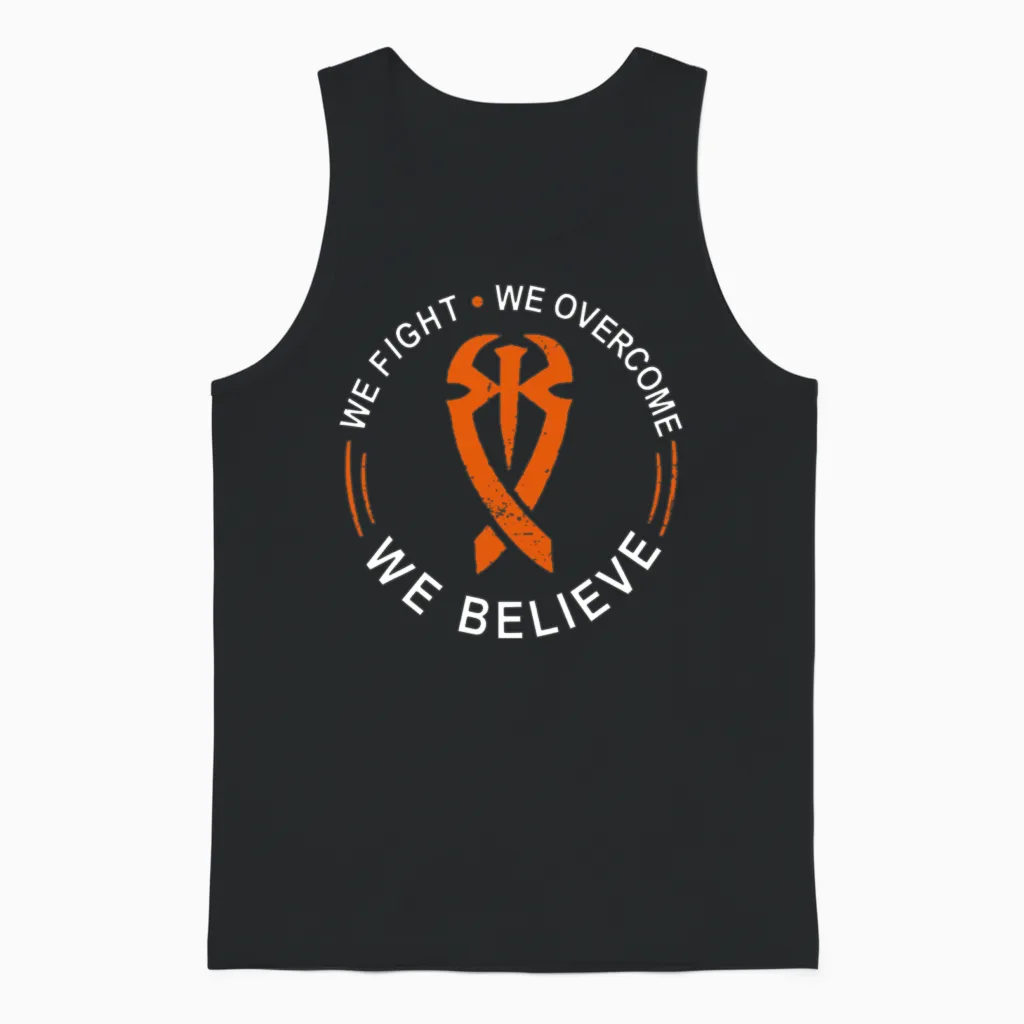 We Fight We Overcome We Believe Unisex Tank Top in Black