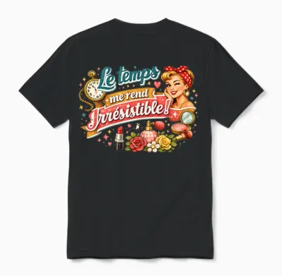Cadeau Anniversaire Femme Original Humour Drole Irrésistible Unisex T-Shirt - Black