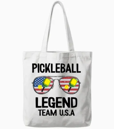 Pickle Ball Funny Tote Bags - White