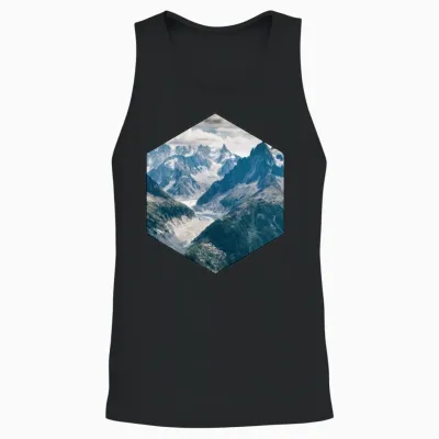 Hexagon Mountains Unisex Tank Top - Black
