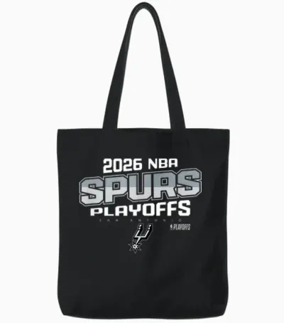 Nba Officiel 2026 Playoffs San Antonio Spurs Niveau Supérieur Tote Bags - Black