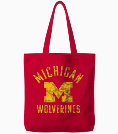 University of Michigan Wolverines U of M Large Tote Bags - Red