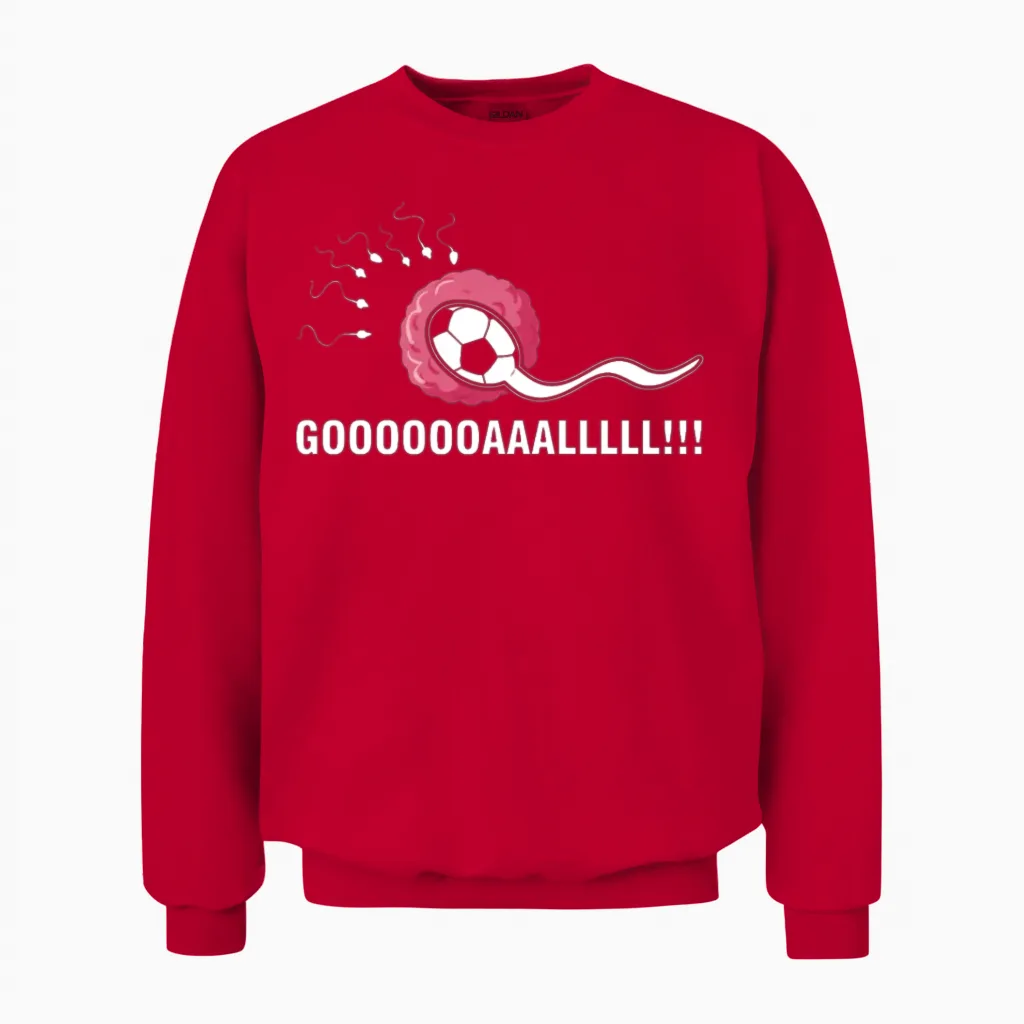 Funny Goal Pregnancy Humor Pregnancy Announcement Unisex Sweatshirt in Red