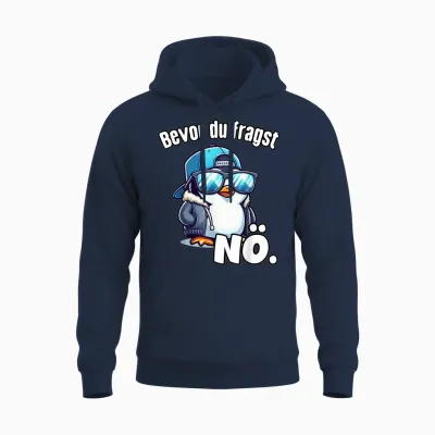 Men's T-Shirt Funny Sayings Before You Ask Nö Funny T-Shirt, Black Unisex Hoodie - Navy
