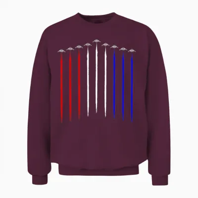 B-2 Bomber Squadron Contrails American Flag B2 Unisex Sweatshirt - Maroon