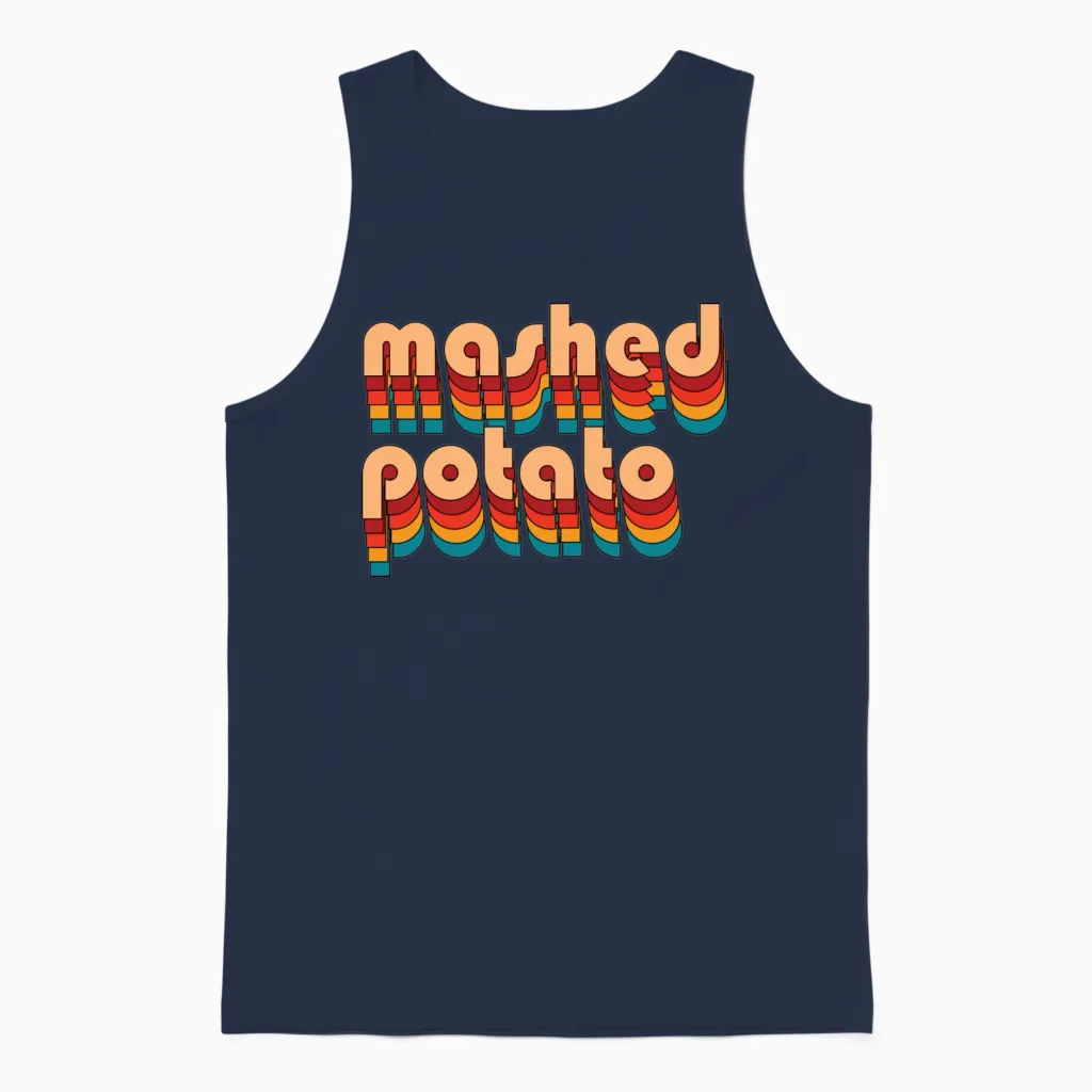 Mashed Potato Retro Colors Unisex Tank Top in Navy