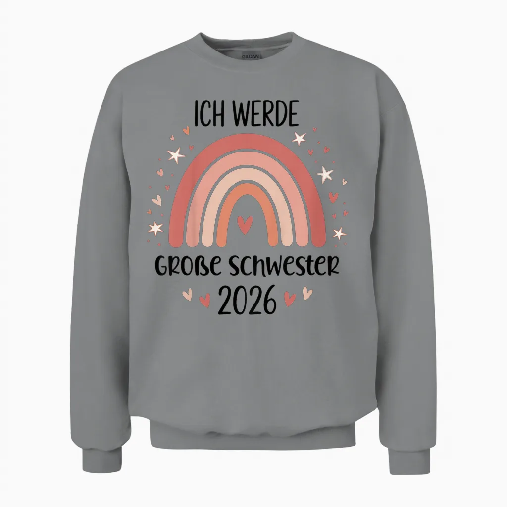Children's T-Shirt with German Text "ich Werde, Black, S Unisex Sweatshirt in Sport Grey