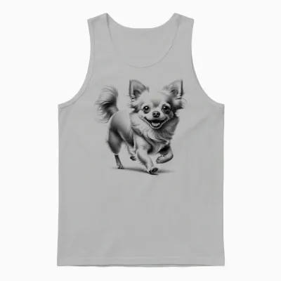 Myanimal - Ihr Lieblings-Tier Wear: Super Süßer Chihuahua Im Photorealistischen Zeichenstil Unisex T-Shirt Grau S Unisex Tank Top - Ash