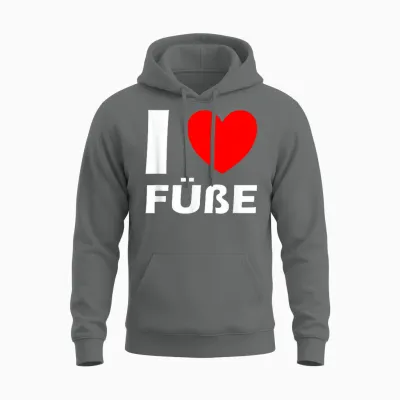 I Love Füße Ich Liebe Füße Unisex Hoodie - Graphite Heather