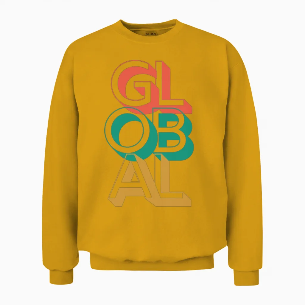 Retro Global Unisex Sweatshirt in Gold