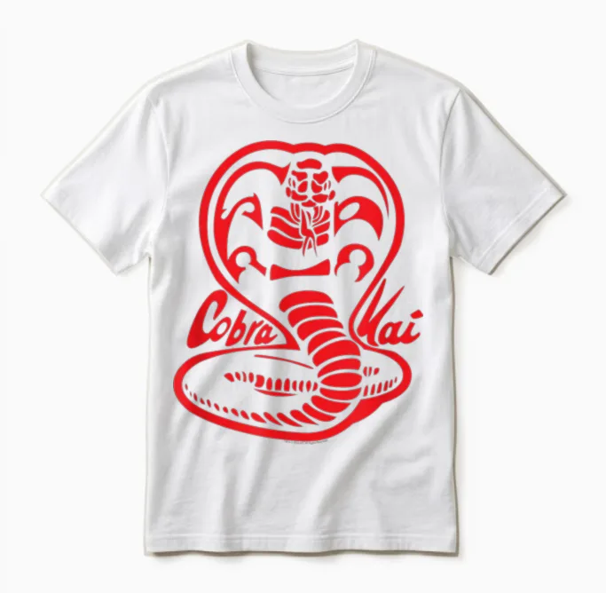 Cobra Kai Red Cobra Logo Tv Show Unisex T-Shirt in White