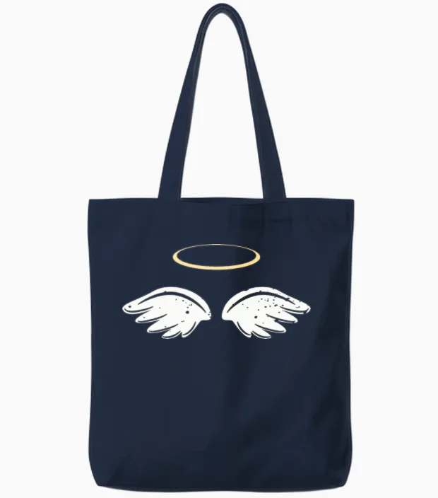 Angel Angel Wings Halo Innocent Costume Children Tote Bags in Navy
