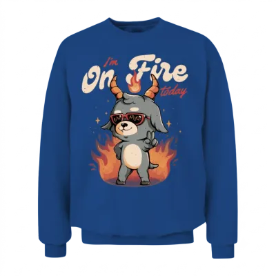I M on Fire Today Funny Evil Creepy Baphomet Unisex Sweatshirt - Royal