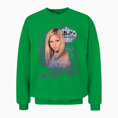 Buffy the Vampire Slayer Buffy Cemetery New Vignette T-Shirt, Black, S Unisex Sweatshirt - Irish Green
