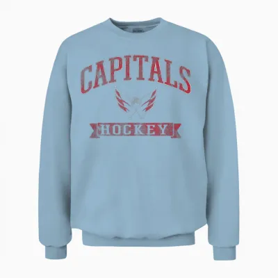 Washington Capitals Vintage Hockey Navy Officially Licensed Unisex Sweatshirt - Light Blue