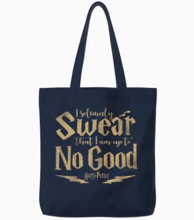 Harry Potter I Am Up to No Good Tote Bags - Navy