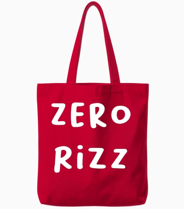 Zero Rizz Retro Tote Bags - Red