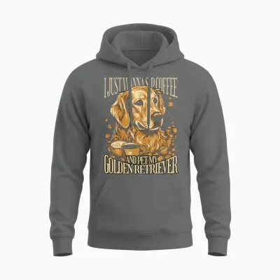 Golden Retriever Dog Realistic Unisex Hoodie - Graphite Heather