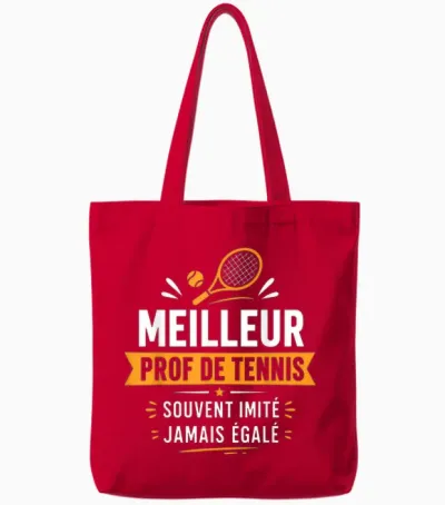 Sport Humor Profession Teacher Best Tennis Teacher Tote Bags - Red