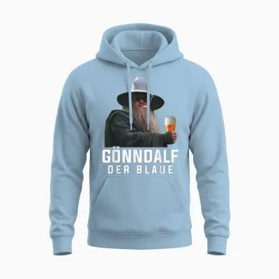 Gönndalf Der Blaue Biertrinker Saufen Bier Unisex Hoodie - Light Blue