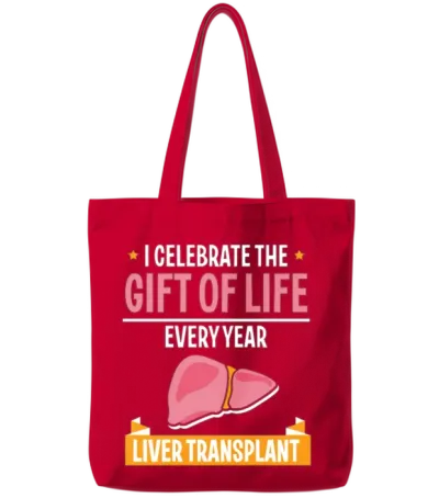 Celebrating the Gift of Life Liver Transplant Tote Bags - Red