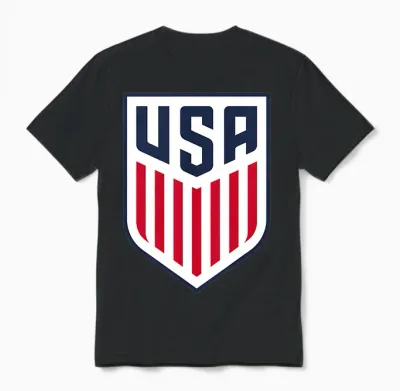 Kids Officially Licensed Us Men's National Team Usmnt Gear, Crest Unisex T-Shirt - Black