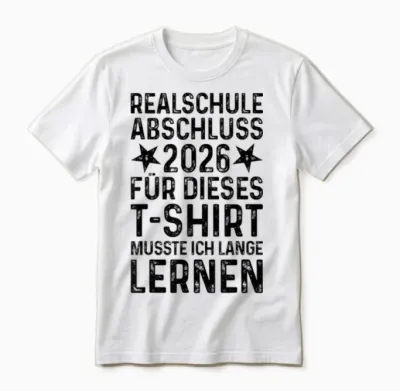 Realschule Abschluss 2026 Schulabschluss Realschulabschluss Unisex T-Shirt - White